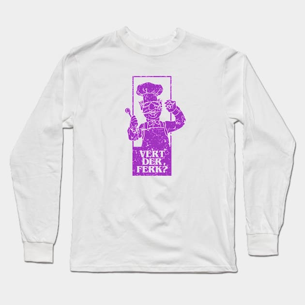 vert der ferk retrocolor - Purple Long Sleeve T-Shirt by Sayang Anak